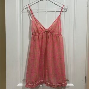 Forever 21 Pink and Beige Floral Chemise